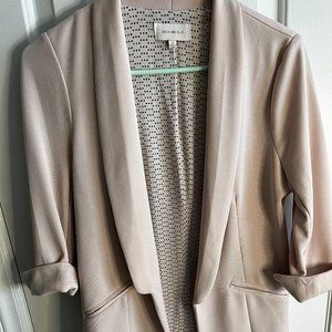 Skies Are Blue Women's Hannah Modal Open Stretch Scuba Blazer Blush Small